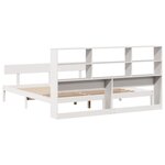 vidaXL Lit bibliothèque sans matelas blanc 200x200 cm bois pin massif