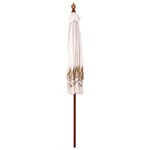 vidaXL Parasol balinais Crème (210-220) x 260 cm Coton et bois massif
