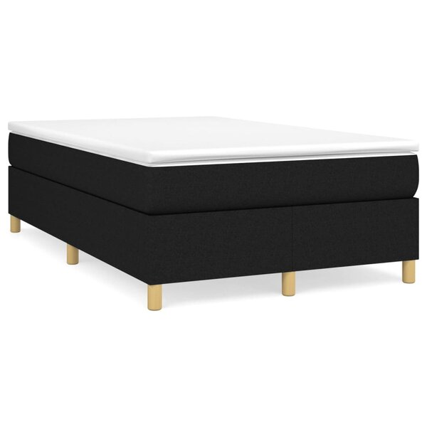 vidaXL Sommier à lattes de lit avec matelas Noir 120x200 cm Tissu