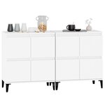 vidaXL Buffets 2 Pièces blanc 60x35x70 cm bois d'ingénierie