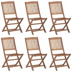 vidaXL Chaises pliables de jardin lot de 6 avec coussins Bois d'acacia