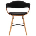 vidaXL Chaises à manger lot de 6 noir similicuir et bois courbé