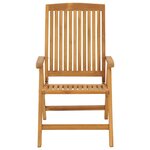 vidaXL Chaises de jardin inclinables lot de 4 et coussins bois teck