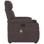 vidaXL Fauteuil de massage inclinable Marron foncé Tissu