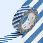 Masking Tape MT 1 5 cm Rayé bleu marine et blanc
