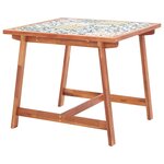 vidaXL Meuble à dîner de jardin 3Pièces Carreau mosaïque et bois d'acacia