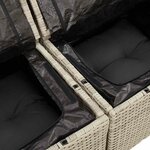 vidaXL Canapé de jardin et coussins 3 places gris clair résine tressée