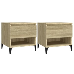 vidaXL Tables d'appoint 2 Pièces Chêne sonoma 50x46x50 cm Bois ingénierie