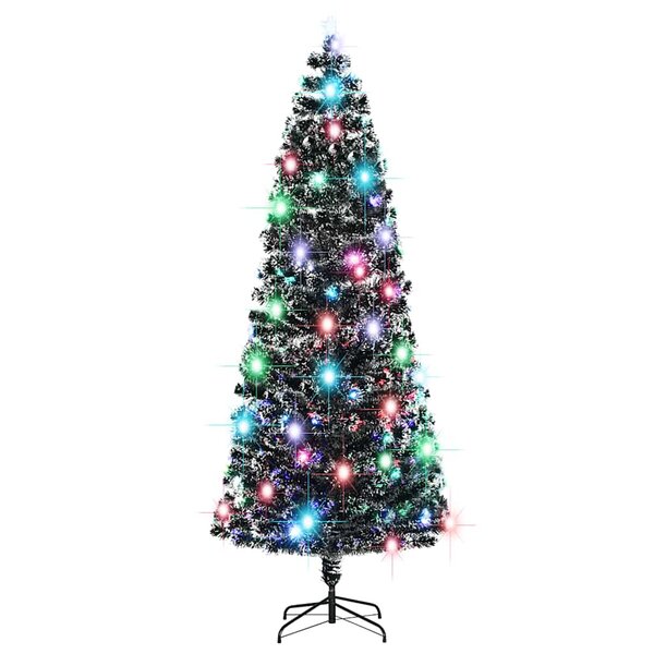vidaXL Arbre de Noël pré-éclairé avec support et LED 240 cm fibre optique