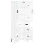 vidaXL Buffet haut Blanc 69 5x34x180 cm Bois d'ingénierie