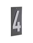THIRARD - Plaque de signalisation 4  marquage blanc sur fond noir  panneau ABS à visser  56x120mm