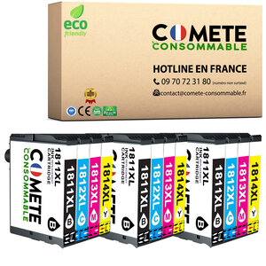 18XL - 12 cartouches compatibles pour Epson 18 XL - COMETE
