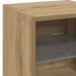 vidaXL Meubles TV muraux lumières LED 2 Pièces chêne artisanal