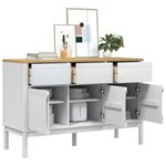 vidaXL Buffet FLORO blanc 114x43x74 cm bois massif de pin