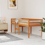 vidaXL Lit haut sans matelas cire marron 75x190 cm bois massif