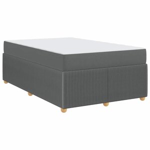 vidaXL Cadre de lit avec matelas Gris foncé 120 x 190 cm tissu