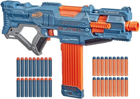 Pistolet Elite 2.0 Turbine CS-18 et Flechettes bleu orange