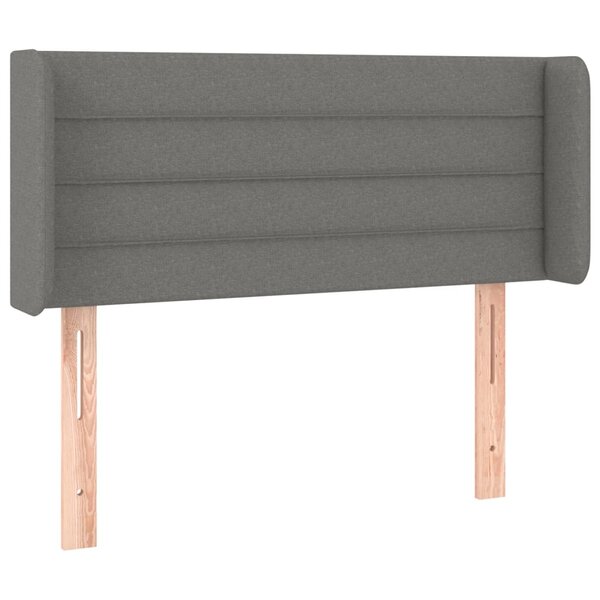 vidaXL Tête de lit avec oreilles Gris foncé 103x16x78/88 cm Tissu