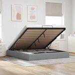 vidaXL Cadre de lit ottoman sans matelas gris clair 160x200 cm tissu