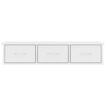 vidaXL Étagère murale avec tiroirs Blanc 88x26x18 5 cm bois ingénierie