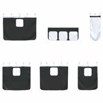 vidaXL Cadre de Lit Mezzanine pour Enfants avec Rideaux Blanc et Noir