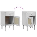 vidaXL Table de chevet SENJA aspect de rotin blanc bois de pin massif
