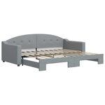 vidaXL Lit de jour avec lit gigogne gris clair 90x200 cm tissu