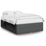 vidaXL Cadre de lit sans matelas gris foncé 140x190 cm tissu