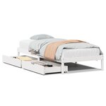 vidaXL Cadre de lit sans matelas blanc 75x190 cm bois de pin massif