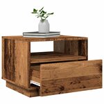 vidaXL Table basse avec lumières LED vieux bois 50x49x40 cm