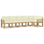 vidaXL Ensemble de canapés d'extérieur 6 Pièces Blanc et crème Polyester