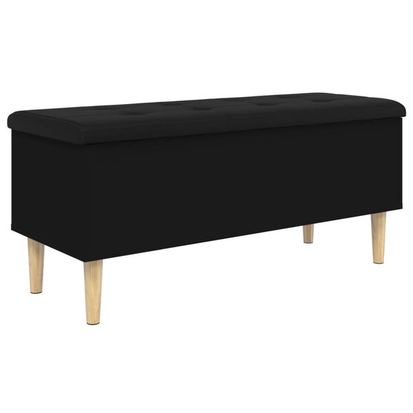 vidaXL Banc de rangement noir 102x42x46 cm bois d'ingénierie