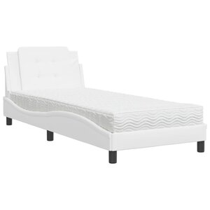 vidaXL Lit avec matelas blanc 80x200 cm similicuir