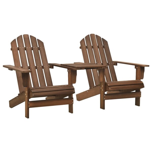 vidaXL Chaises de jardin Adirondack avec table bois de sapin marron