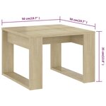 Vidaxl table d'appoint chêne sonoma 50x50x35 cm aggloméré