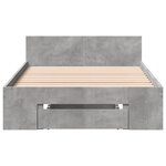 vidaXL Cadre de lit et tiroir gris béton 100x200 cm bois d'ingénierie