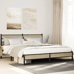vidaXL Cadre de lit en métal sans matelas chêne sonoma 183x213 cm