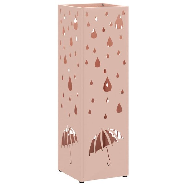 vidaXL Porte-parapluie Rose 15 5 x 15 5 x 49 cm Acier