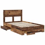 vidaXL Cadre de lit Bois ancien 120 x 190 cm Bois d'ingénierie
