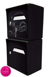 Pack de 2 boîtes aux lettres murales - "New York" - "Noir intense"