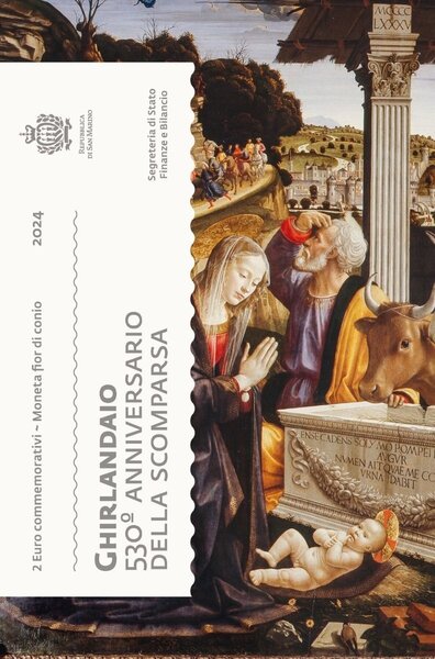 Pièce de monnaie 2 euro commémorative Saint-Marin 2024 BU – Domenico Ghirlandaio