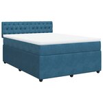 vidaXL Sommier à lattes de lit et matelas bleu 160x200 cm velours