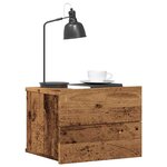 vidaXL Tables de chevet murales 2 Pièces vieux bois 40x32x30 cm