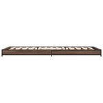 vidaXL Cadre de lit chêne marron 90x200 cm bois d'ingénierie et métal