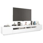 vidaXL Meuble TV avec lumières LED Blanc 260x35x40 cm