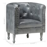 vidaXL Chaise cabriolet Gris cuir véritable