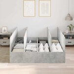 vidaXL Cadre de lit avec rangement Gris béton 140 x 190 cm