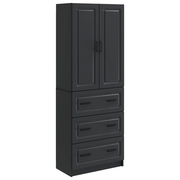 vidaXL Ensemble de Meubles 2 Pièces Noir 66 x 34 5 x 87 cm