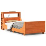 vidaXL Cadre de lit sans matelas cire marron 75x190 cm bois pin massif