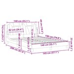 vidaXL Cadre de lit Viana sans matelas gris 140x190 cm similicuir